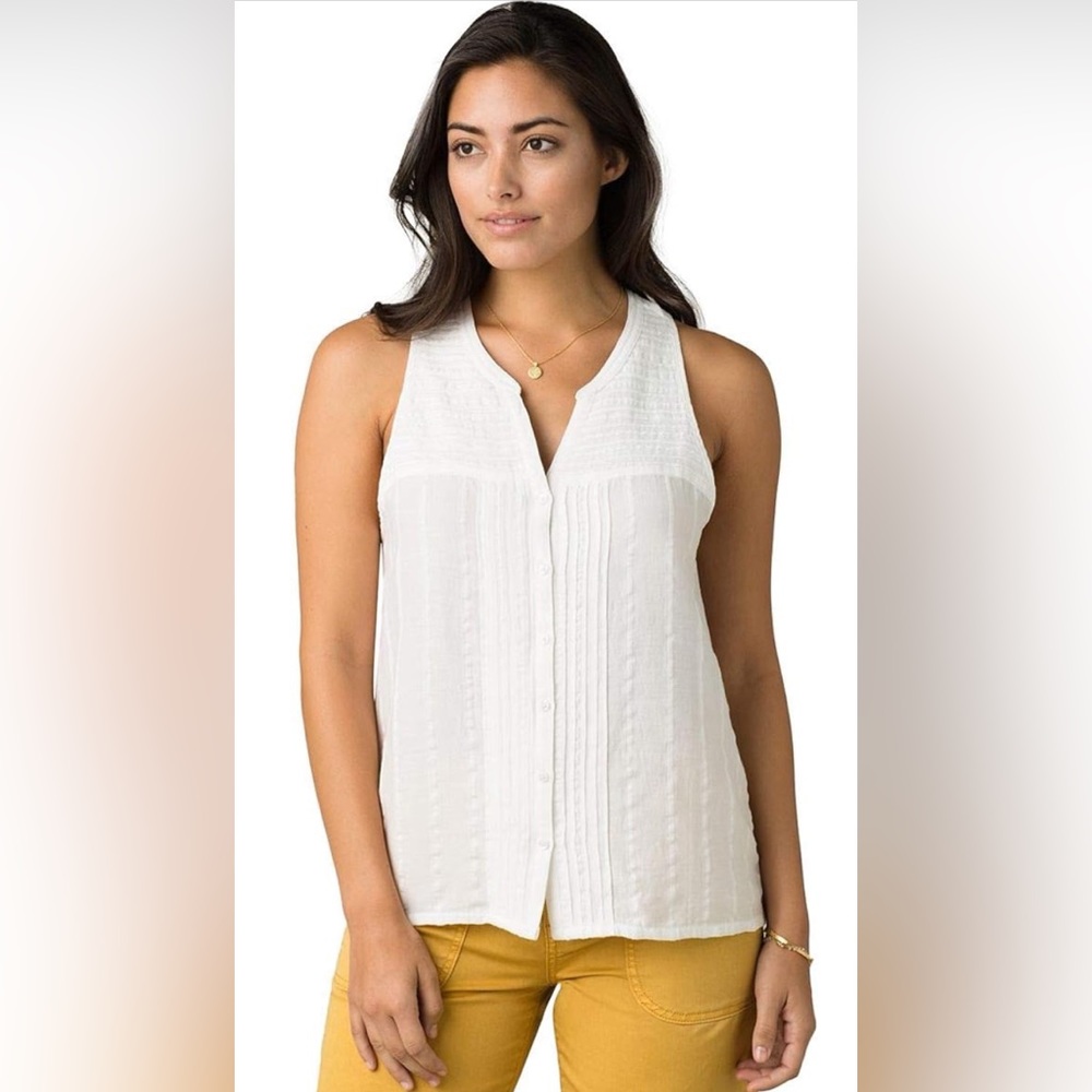 Prana Nieves Women’s Tank Soft White Size XL  GUC - Picture 2 of 11